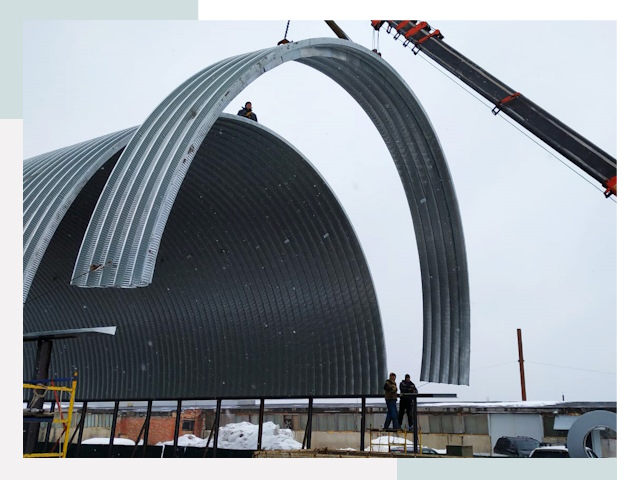 Полукруглые ангары в Урюпинске